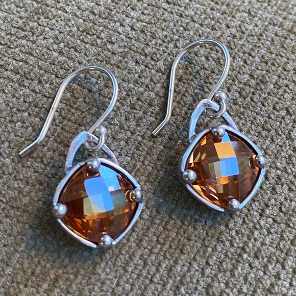 Silpada Champagne CZ Earrings W2276 Retired - Picture 3 of 7